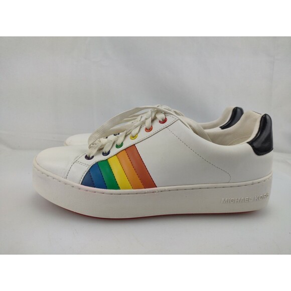 MICHAEL Michael Kors Poppy Lace Up Rainbow Sneakers 9.5 M - Picture 5 of 12